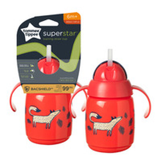 Tommee Tippee Babies Superstar Sippee Training Cup Sippy Straw Bottle, 300ml 6M+ image number 1